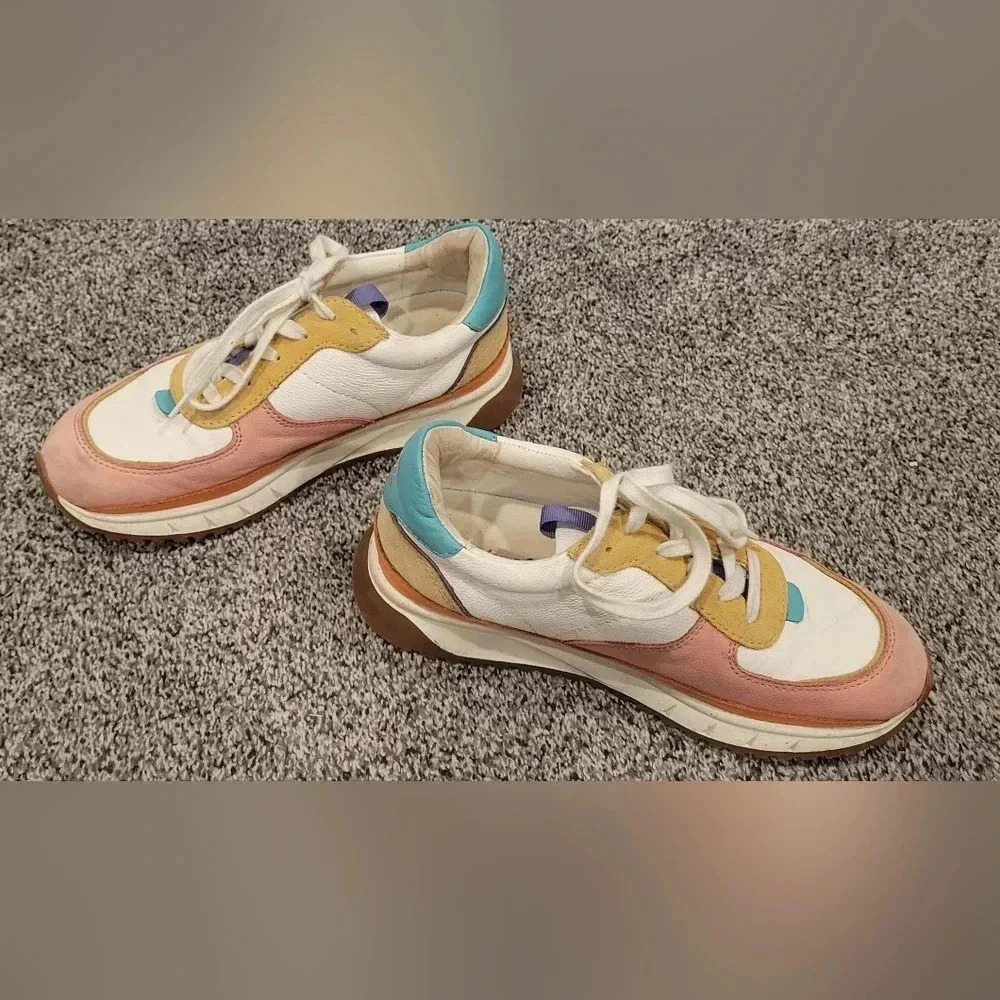 Madewell Kickoff Trainer Sneakers Colorblock Leather Womens Size 7 - Picture 3 of 8